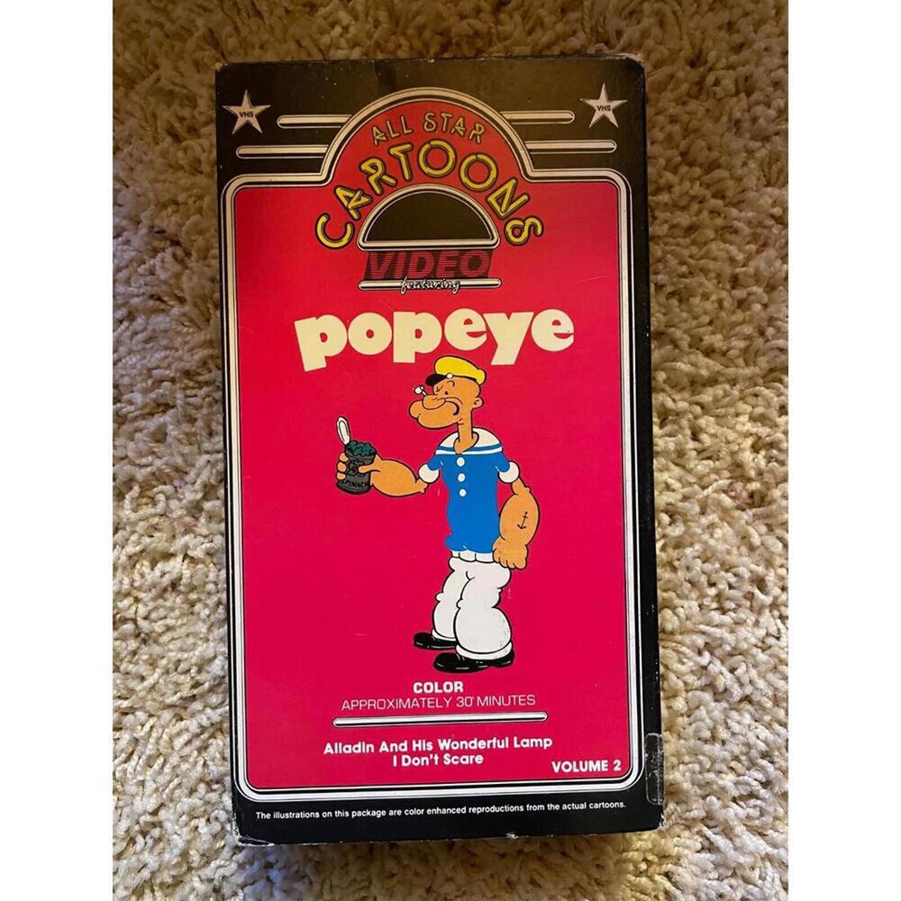 All Star Cartoons "POPEYE" Alladin & His Wonderful Lamp /  I Don't Scare VHS